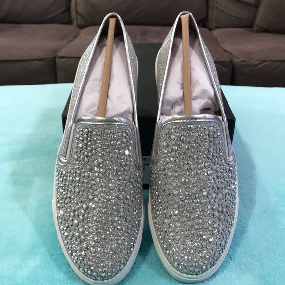 INC International Concepts Shoes - NWB INC Sammee Silver Bling Slip-On Sneakers